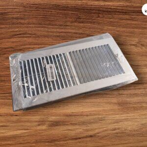 HVAC Flat Stamp Grille Steel Size 16”x8” Color White Adjustable Air Flow New !